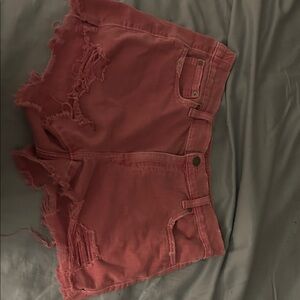 Aerie Vibrant Pink Denim Shorts